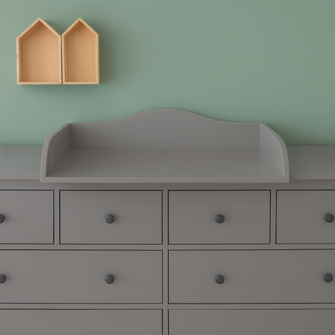 Wickelaufsatz grau passend für 160 cm breite HEMNES Kommode mit Blende