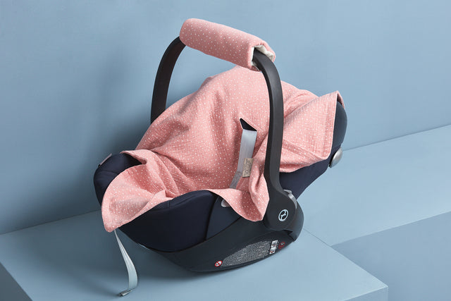 Baby blanket for baby carrier summer muslin pink dots