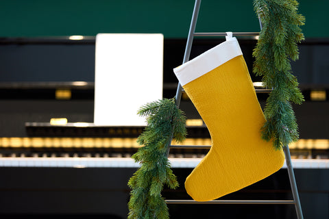 Weihnachtssocke Doppelkrepp Gelb Mustard