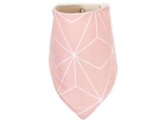 Triangular shawl white thin diamonds on dusky pink