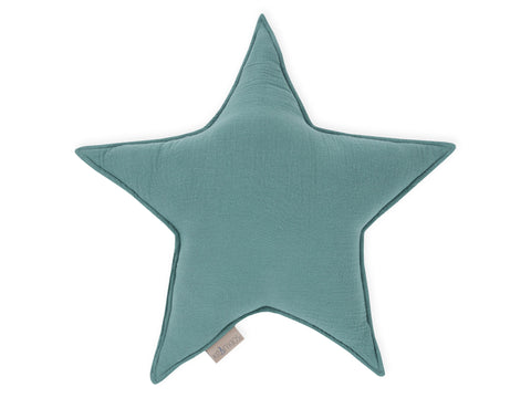 Sternkissen Musselin nilblau