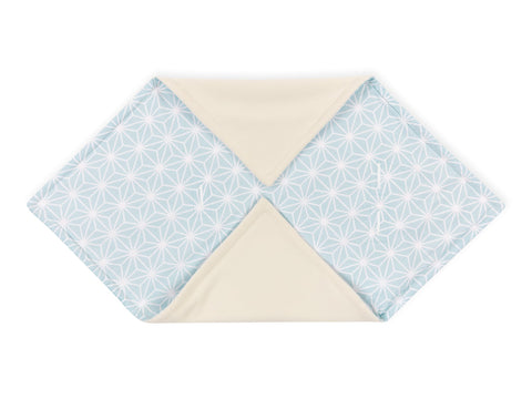 Babydecke für Babyschale Winter aus glattem Baumwollstoff – glatter Baumwollstoff weiße Diamante auf Pastel Blau, Produktansicht
