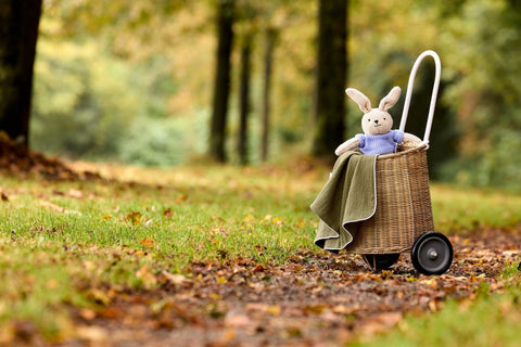 Babydecke Doppelkrepp Herbstgrün – Detail