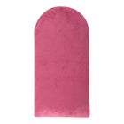 Das KraftKids Wandpaneel abgerundet Cord Breitcord ist ein rosafarbenes, rechteckiges Kissen mit einem abgerundeten Ende und einem flachen Ende, das eine weiche Breitcord-Textur aufweist und auf einem weißen Hintergrund für einen gemütlichen Look steht.