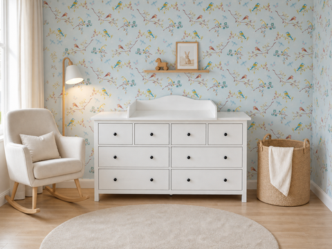 Wickelaufsatz weiß passend für 160 cm breite HEMNES Kommode mit Blende