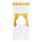 Das KraftKids Puppentheater Kasperletheater aus grauem Leinen mit Pusteblumenmuster verfügt über eine ausziehbare Stange, die als offenes Fenster zum Puppenspiel einlädt und die Fantasie der Kinder anregt.