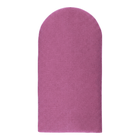 Das Wandpaneel abgerundet Leinen von KraftKids ist rechteckig mit abgerundetem Top, bezogen mit solidem pinken Leinen - weich, texturiert und im minimalistischen Design vor weißem Hintergrund.