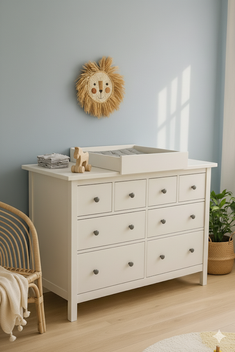 Wickelaufsatz weiß zum Quer-Wickeln passend für breite und schmale HEMNES Kommode