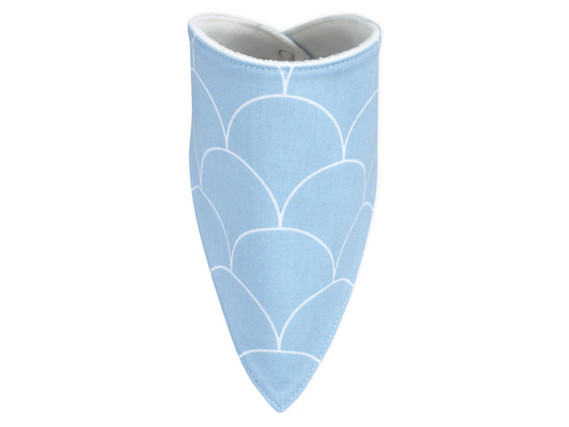 Triangle scarf white semicircles on pastel blue