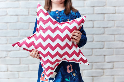 Sternkissen Chevron magenta