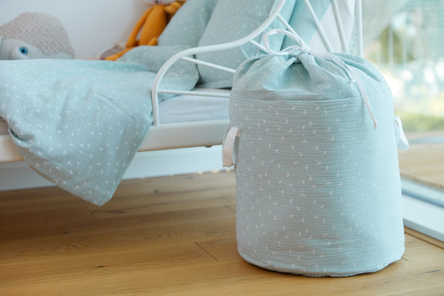 Toy basket muslin mint dandelion