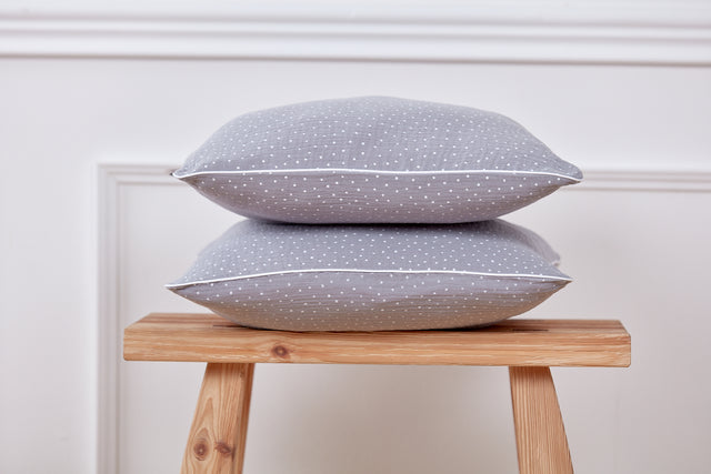 Cushion cover muslin gray dots