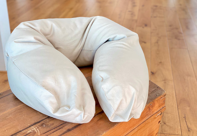 Nursing pillow cover linen natural brown