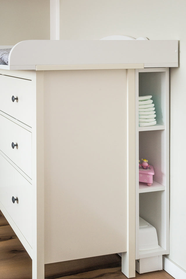 Storage shelf for changing table suitable for changing unit for IDANÄS and HEMNES