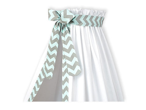 Betthimmel Chevron hellgrau und mint