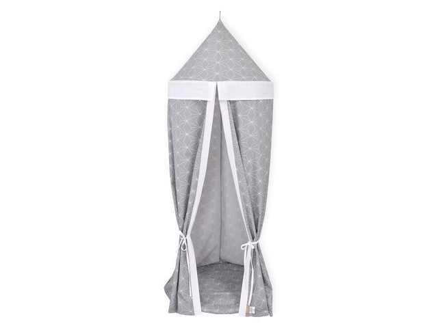 Hanging tent white thin diamante on gray