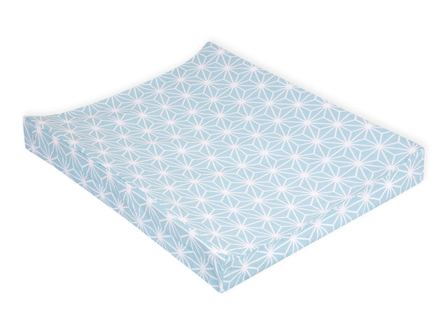 Cover for wedge changing pad white diamonds on pastel blue