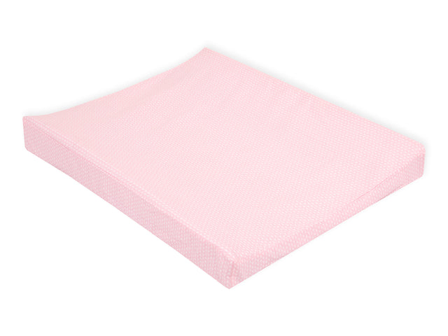 Cover for wedge changing pad small leaves pink on white