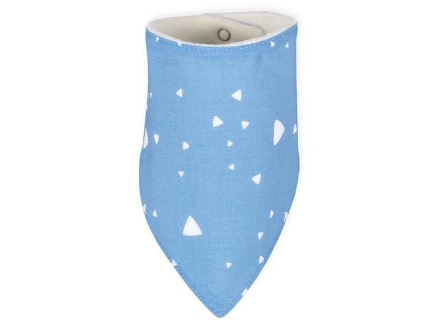 Triangle scarf rounded triangles white on blue