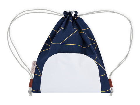 Turnbeutel goldene Linien auf Dunkelblau