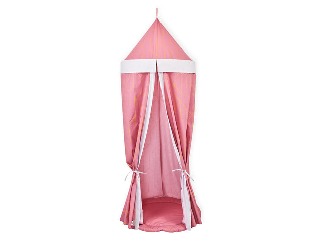 Hanging tent gold lines on pink