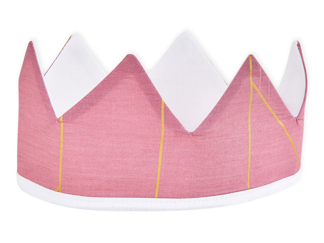 Cloth crown gold lines on pink