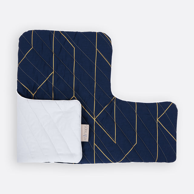 High chair pad gold lines on dark blue