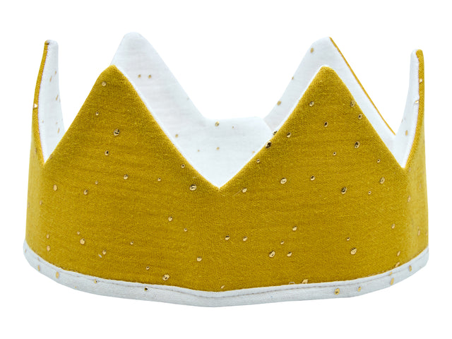 Cloth crown muslin gold dots on yellow