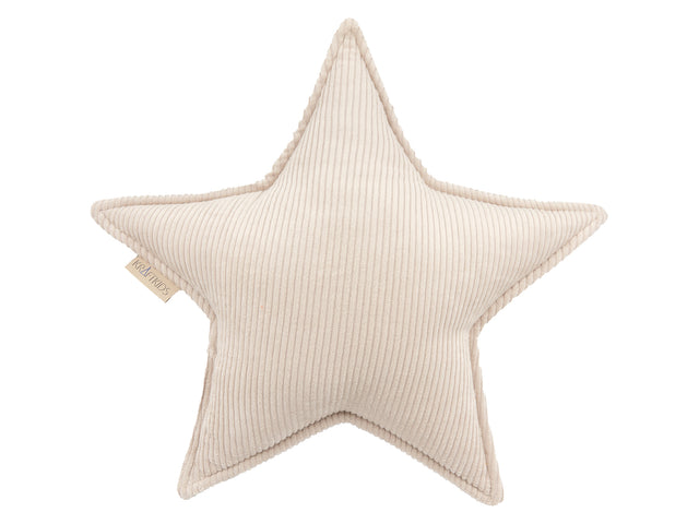 Star cushion corduroy beige taupe